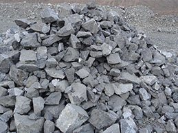 Stockpile of crushed rock