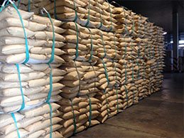 Sugar stock in bags